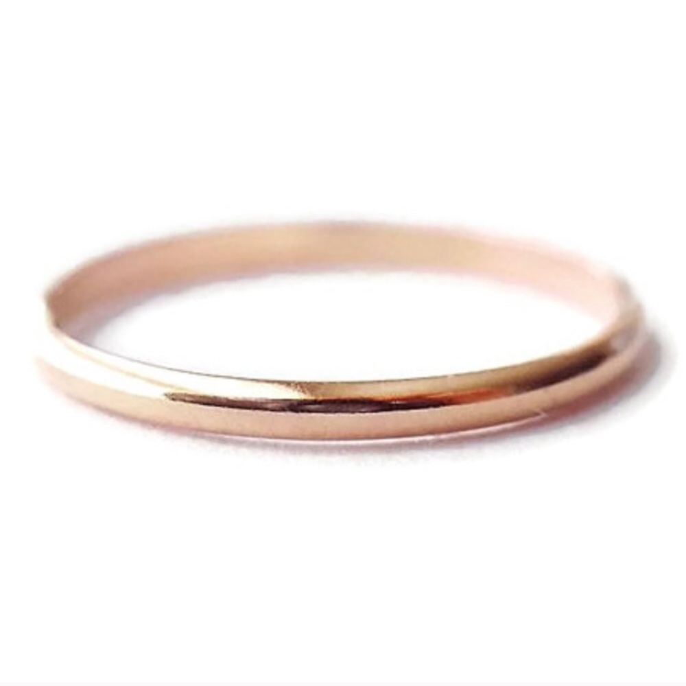 2 NWOT 14k Rose Gold Filled Stacking Rings Size 6